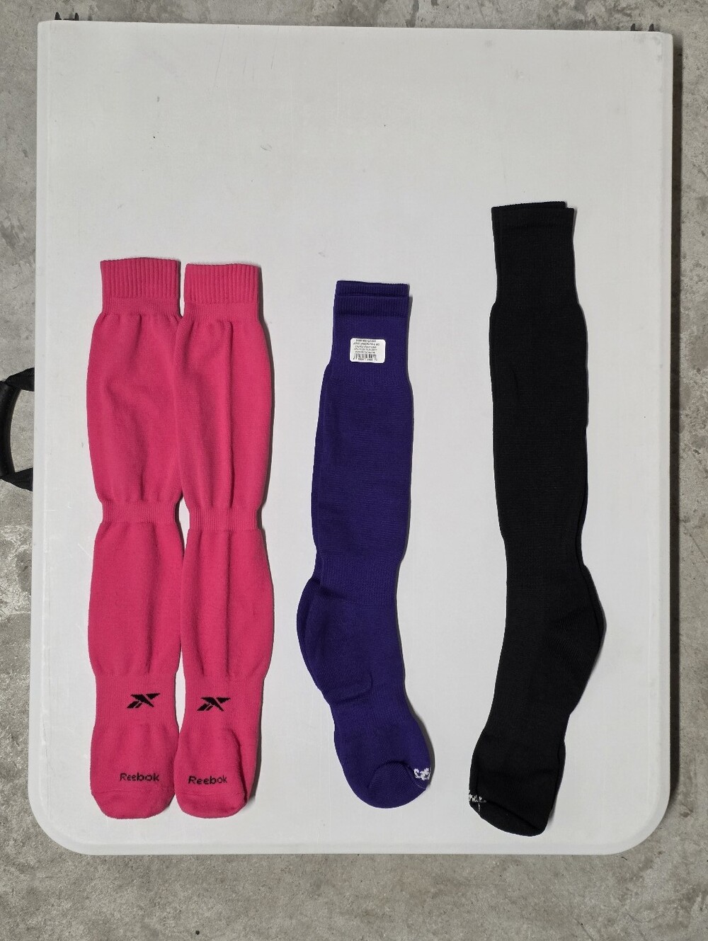Reebok Athletic Socks Solid Multicolor Over the Calf Unisex Adults 3 Pairs
